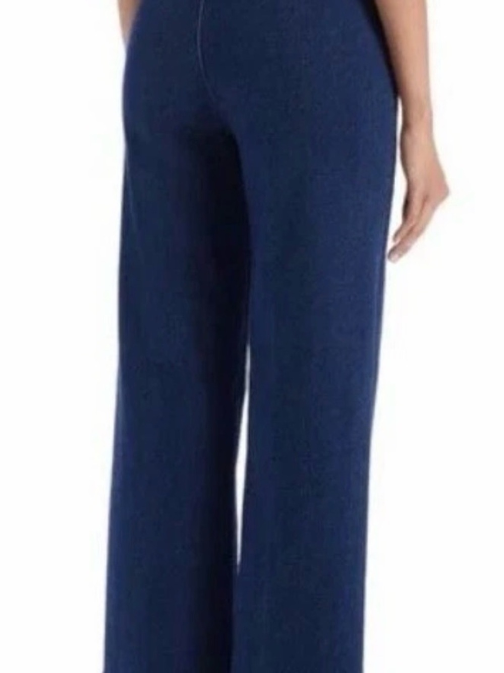 MOTHER Navy High-Rise Wide-Leg Jeans - Picture 2 of 11